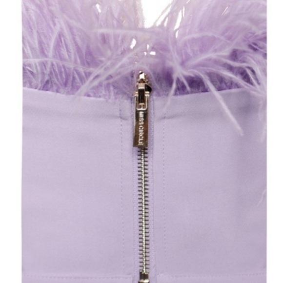 New Miss Circle Feather Top Oralia purple pastel lavender XS NWT Corset Ostrich - Picture 4 of 12